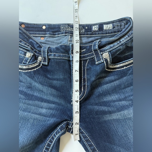 Miss Me Dark Blue Boot Cut Jeans with Embellished Pockets ✨ - Picture 11 of 16